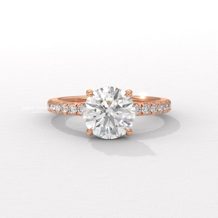classic engagement ring, modern engagement ring, romantic proposal ring, sustainable diamond ring, ethical diamond ring, sustainable jewelry, ethical jewelry, round solitaire ring, round center stone ring, round brilliant engagement ring, brilliant cut diamond ring,