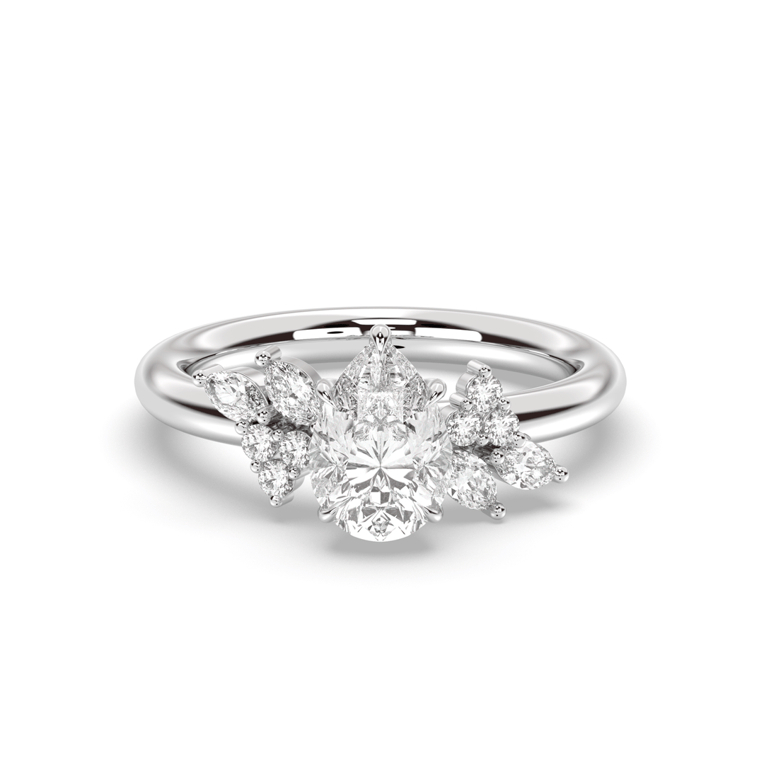 luxurious pear diamond ring,