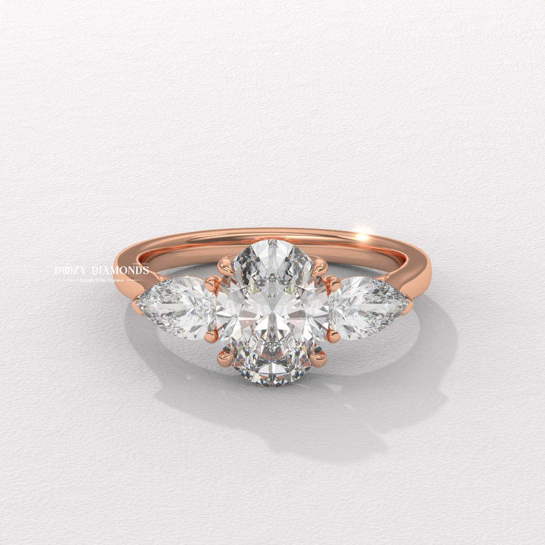 classic three stone ring, oval diamond solitaire, micro pave diamond ring, french pave diamond ring, shared prong pave ring, split shank engagement ring, twisted band ring, infinity engagement ring,