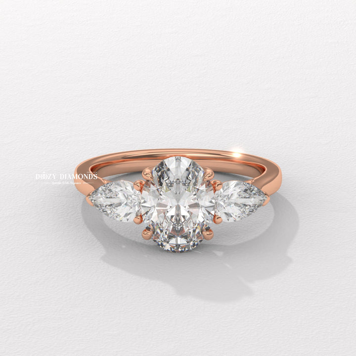 classic three stone ring, oval diamond solitaire, micro pave diamond ring, french pave diamond ring, shared prong pave ring, split shank engagement ring, twisted band ring, infinity engagement ring,