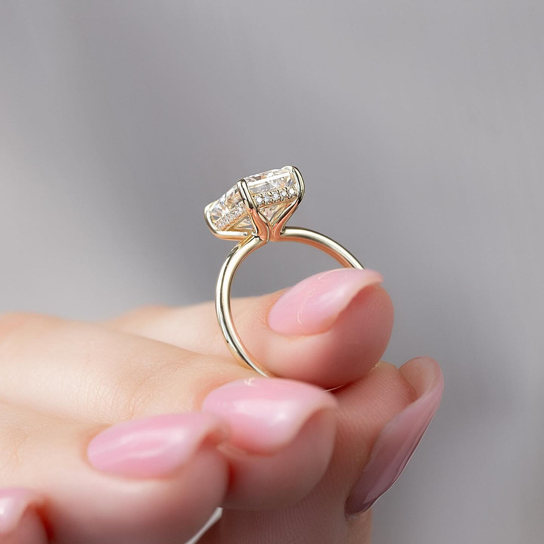 1.0 - 3.0 CT Radiant Lab Grown Diamond Hidden Halo Engagement Ring - Doozy Diamonds