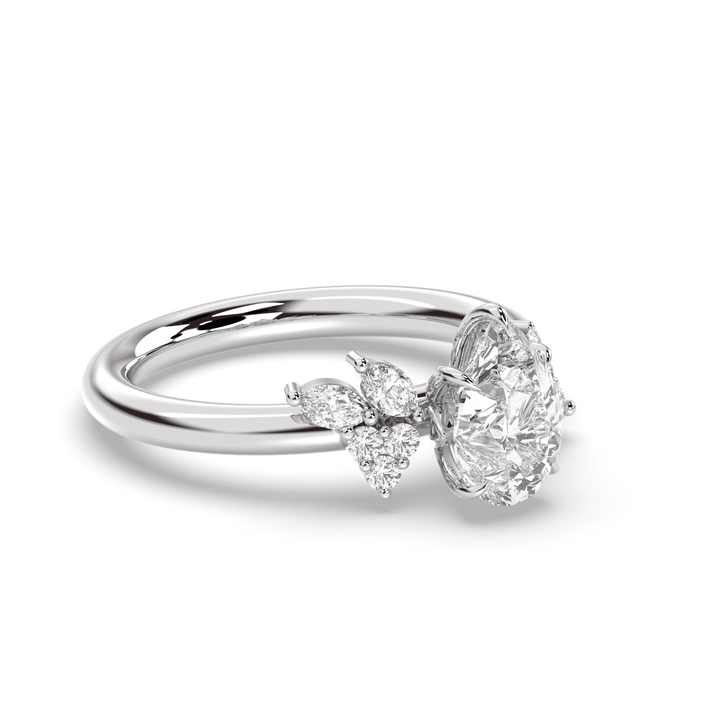 1.0 - 3.0 CT Pear Diamond Cluster Engagement Ring - Doozy Diamonds