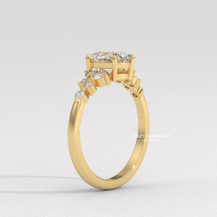 cluster engagement ring, oval diamond ring, oval diamond engagement ring, diamond cluster ring, oval bridal ring, cluster diamond engagement ring, oval halo cluster ring