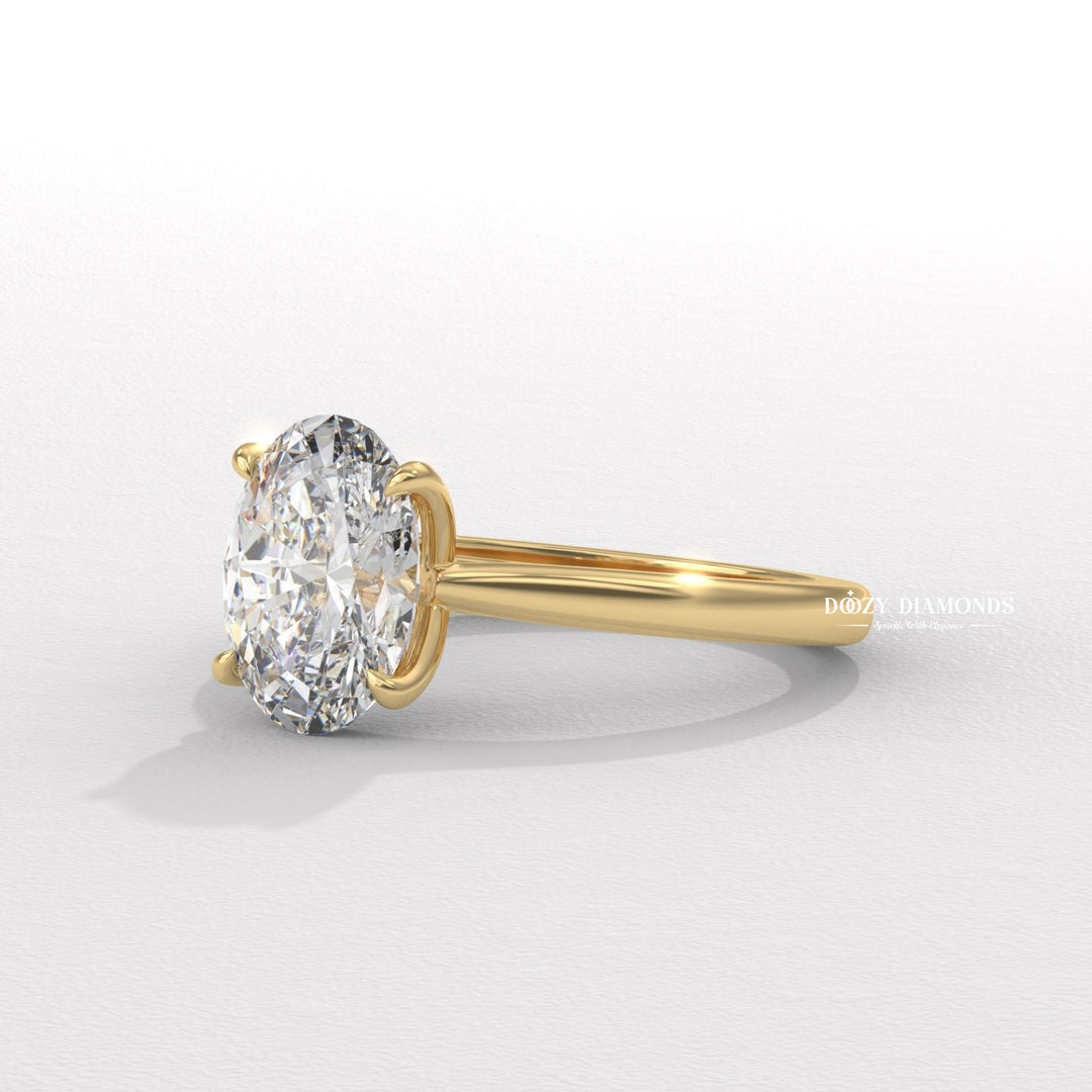 timeless proposal jewelry, sophisticated bridal accessory, oval flower inspired ring, floral basket setting, petal crown engagement ring, luxury bridal collection, exclusive engagement