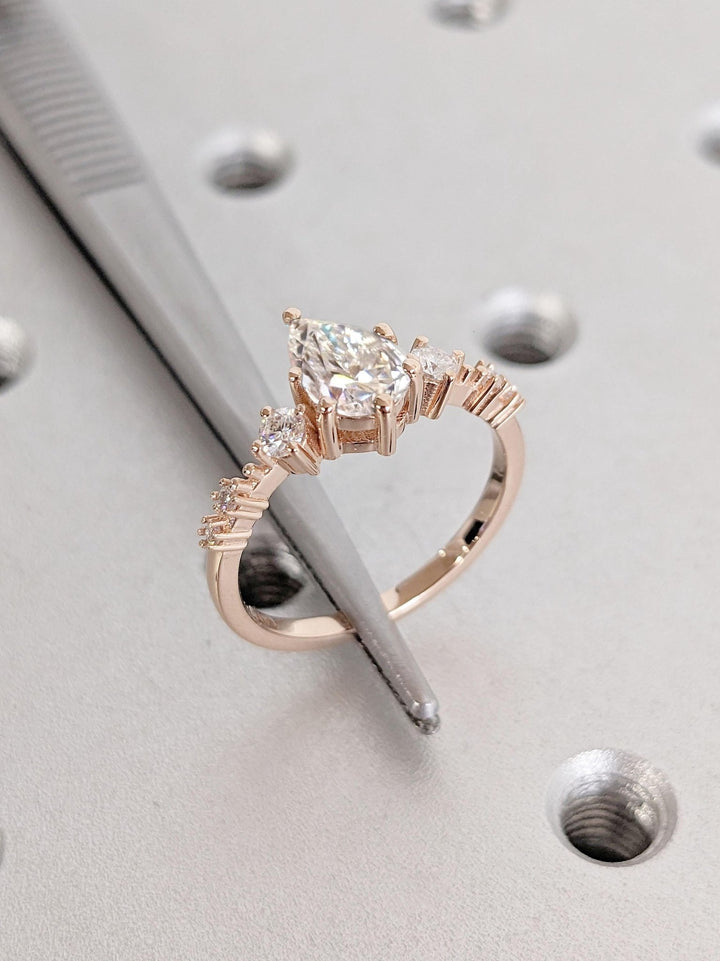 designer pear ring, pear statement ring, sophisticated bridal ring, contemporary luxury ring, unique proposal ring, luxury love ring, vintage style engagement ring.