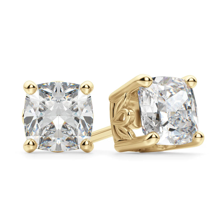 Cushion Cut Moissanite Diamond Solitaire Stud Earrings For Women
