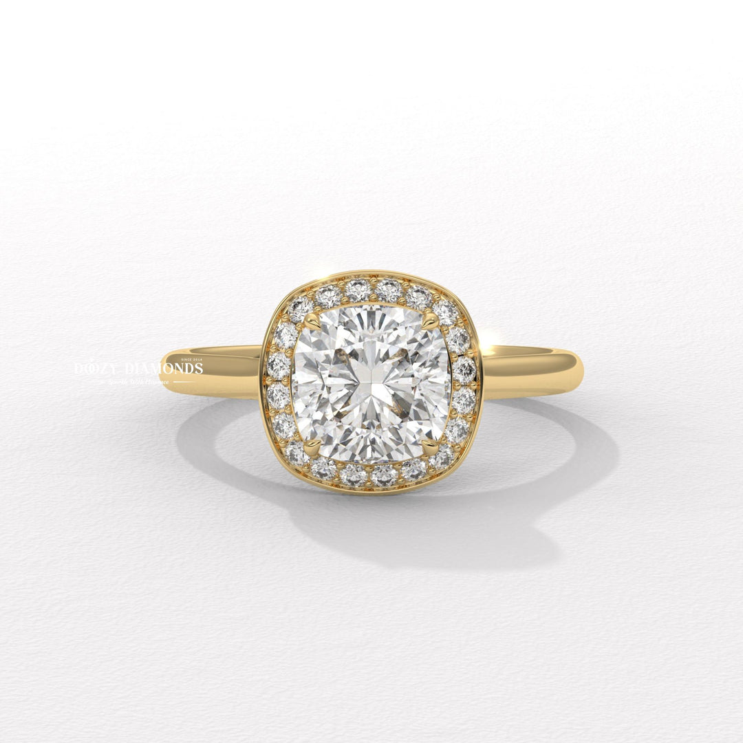 cushion halo engagement ring, cushion cut lab grown diamond ring, cushion diamond engagement ring, halo diamond engagement ring, lab grown diamond engagement ring,
