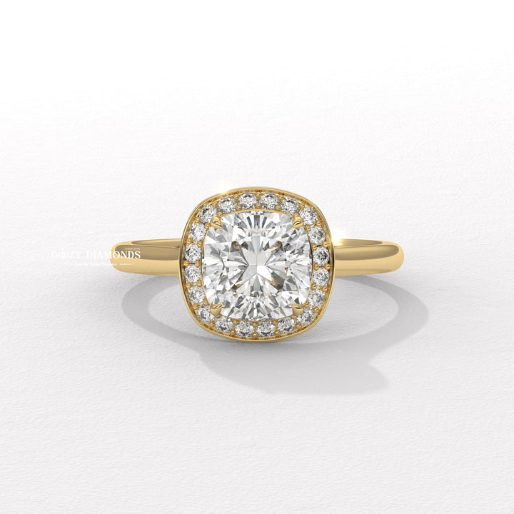 cushion halo engagement ring, cushion cut lab grown diamond ring, cushion diamond engagement ring, halo diamond engagement ring, lab grown diamond engagement ring,