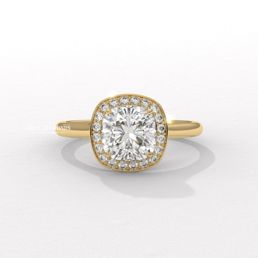 cushion halo engagement ring, cushion cut lab grown diamond ring, cushion diamond engagement ring, halo diamond engagement ring, lab grown diamond engagement ring,