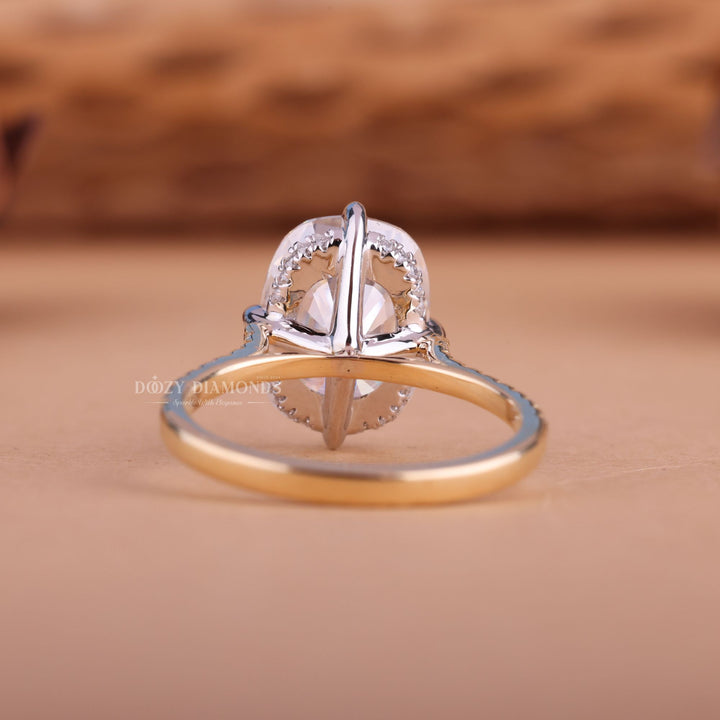 2.50CT - 3.50CT Cushion F/VS1 Lab Grown Diamond Hidden Halo Engagement Ring - Doozy Diamonds