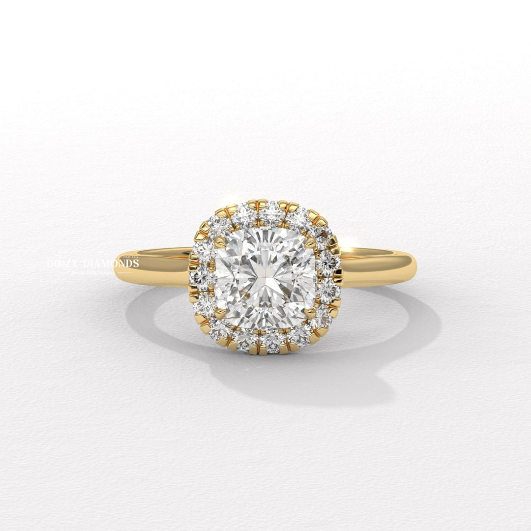 E VVS2 lab grown diamond ring, IGI certified diamond ring, cushion diamond engagement ring, lab grown diamond ring, IGI certified lab grown diamond, cushion cut engagement ring