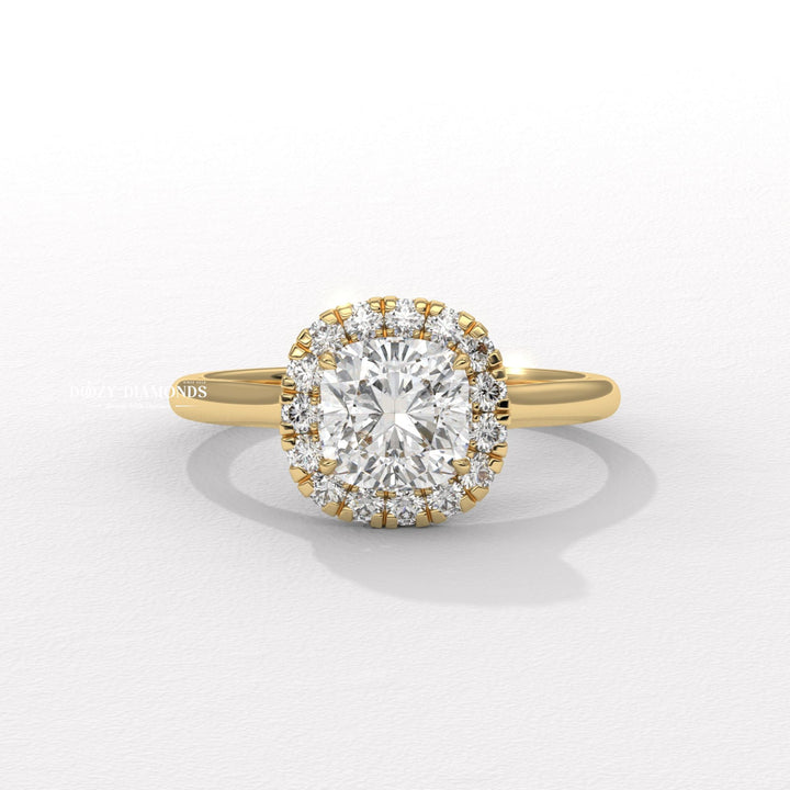 E VVS2 lab grown diamond ring, IGI certified diamond ring, cushion diamond engagement ring, lab grown diamond ring, IGI certified lab grown diamond, cushion cut engagement ring