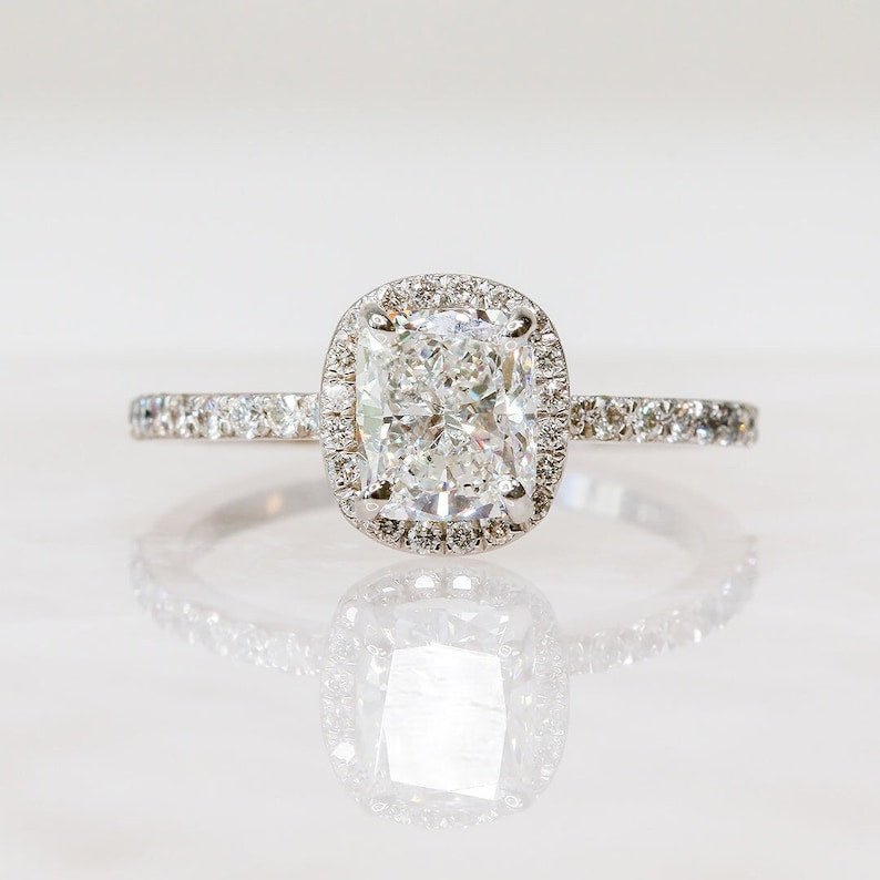 cushion diamond engagement ring
