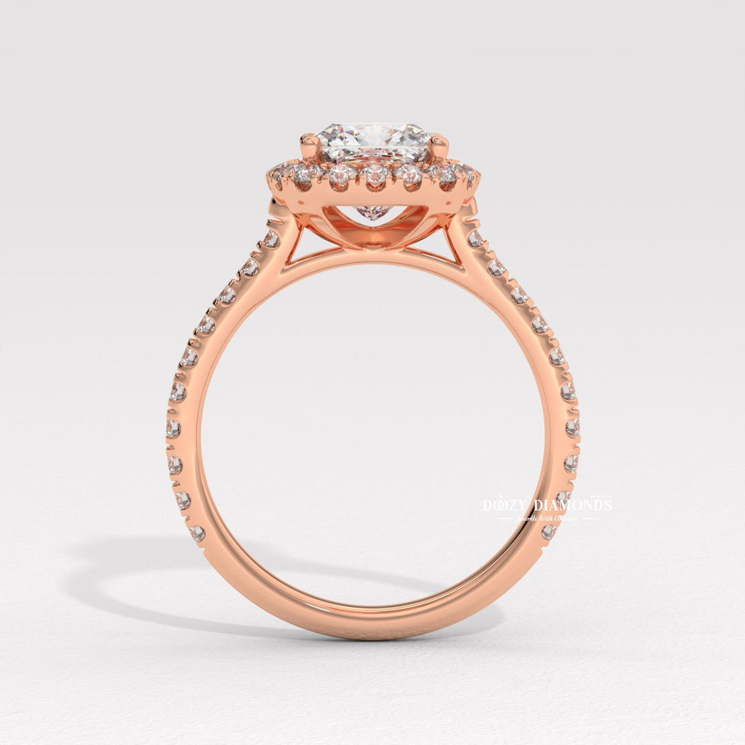 luxury diamond jewelry, eco friendly engagement ring, modern halo engagement ring, anniversary gift ring, wedding proposal ring, diamond ring gift for her, classic bridal ring,