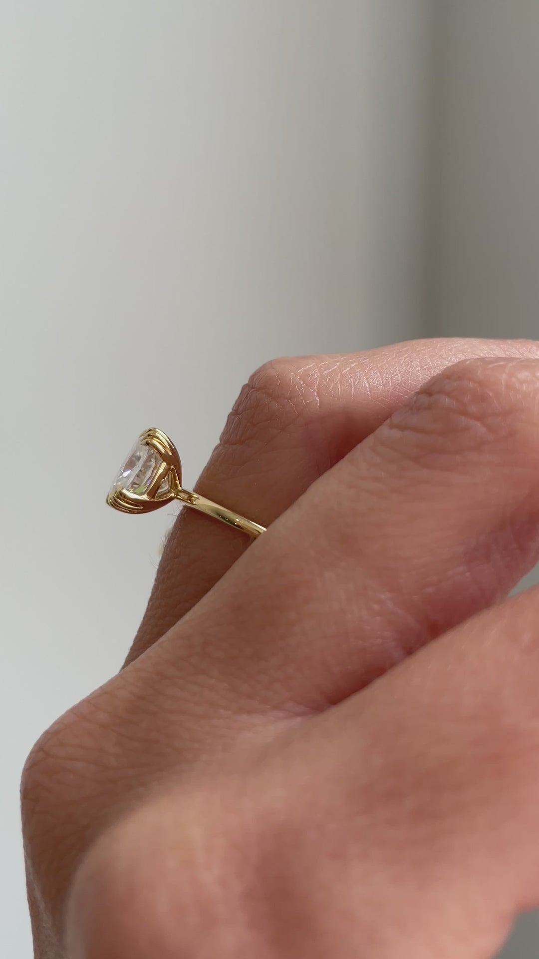 2.01-4.01 CT Elongated Cushion Cut Lab Grown Diamond Solitaire Engagement Ring