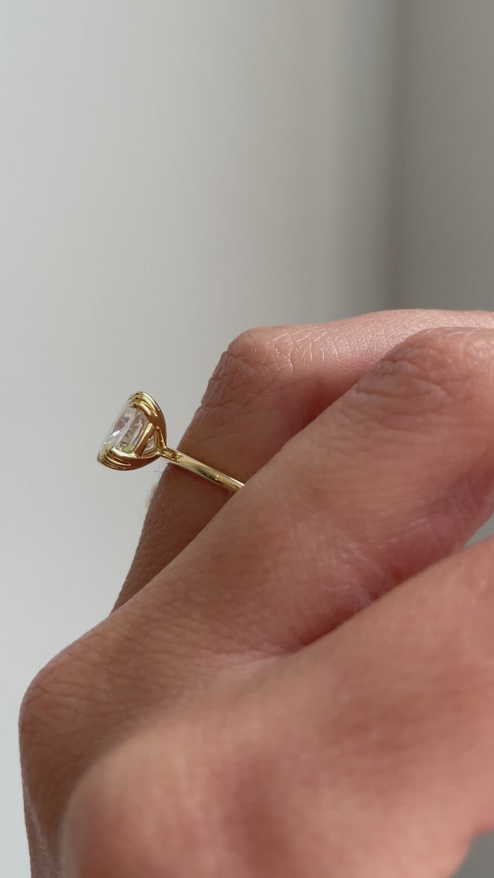 2.01-4.01 CT Elongated Cushion Cut Lab Grown Diamond Solitaire Engagement Ring