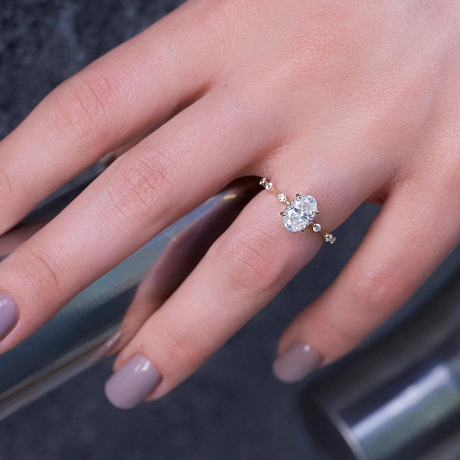 1.50 - 3.50 CT Oval Lab Grown Diamond Dainty Engagement Ring - Doozy Diamonds