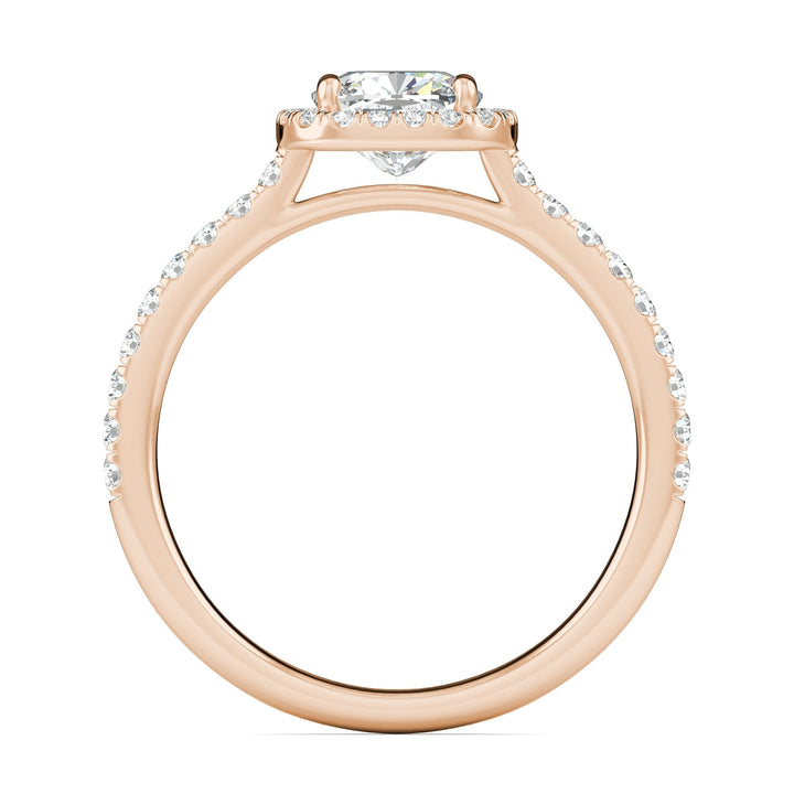 0.76 CT Cushion F - VS1 Diamond Halo & Pave Setting Engagement Ring - Doozy Diamonds