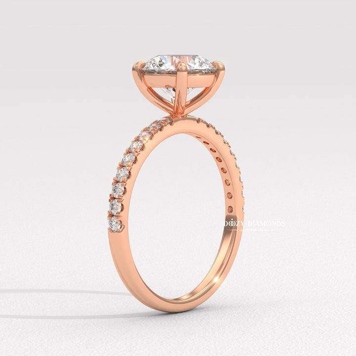 delicate diamond ring, stackable bridal ring, wedding band set, bridal set ring, certified diamond ring, near colorless diamond