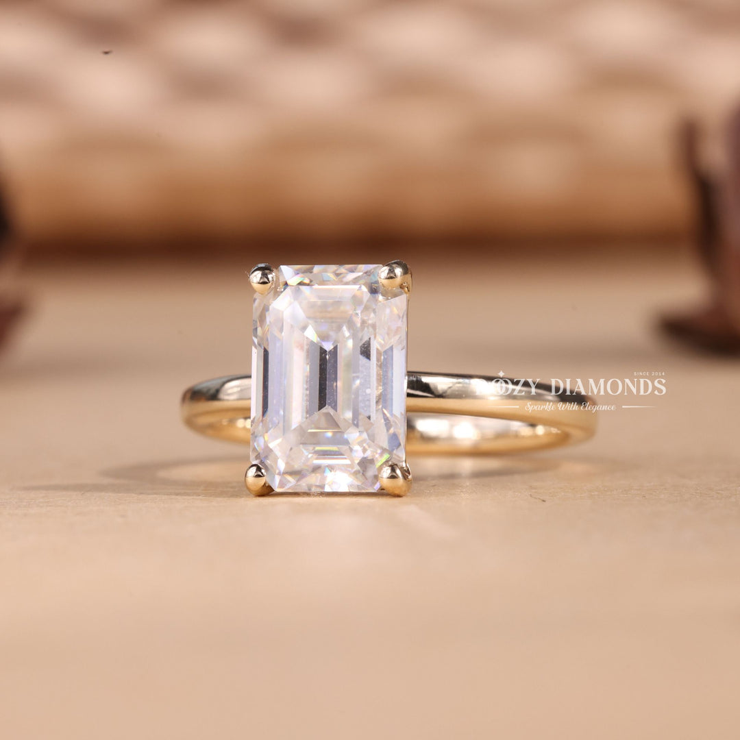 2.0CT - 3.0CT Emerald E/VS2 Lab Grown Diamond Solitaire Engagement Ring - Doozy Diamonds