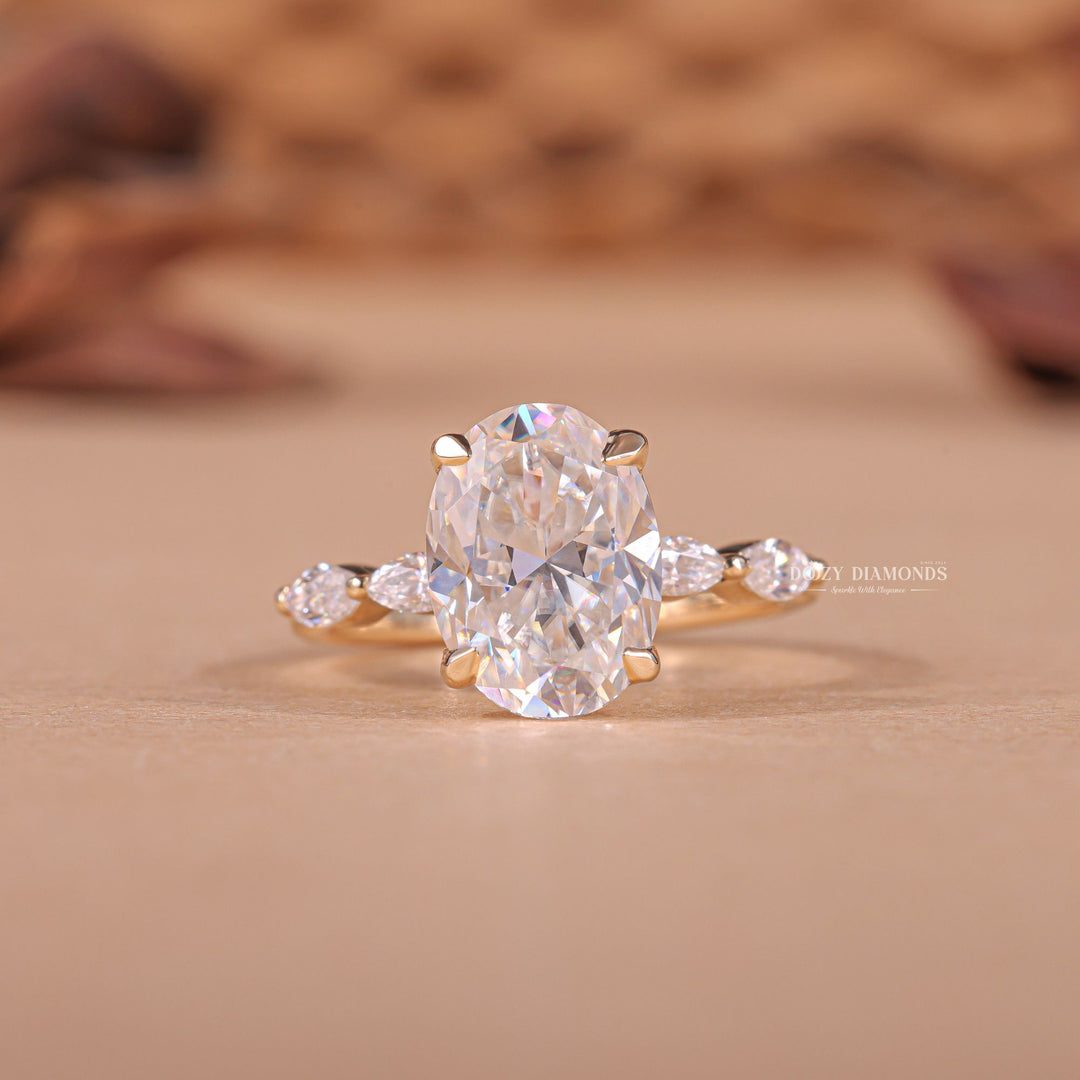 2.50CT - 3.50CT Oval F/VS2 Lab Grown Diamond Pave Engagement Ring - Doozy Diamonds