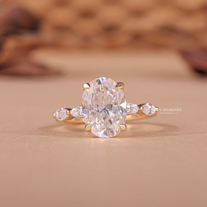 2.50CT - 3.50CT Oval F/VS2 Lab Grown Diamond Pave Engagement Ring - Doozy Diamonds