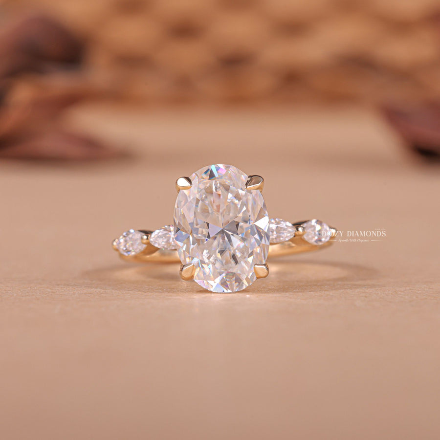 2.50CT - 3.50CT Oval F/VS2 Lab Grown Diamond Pave Engagement Ring - Doozy Diamonds