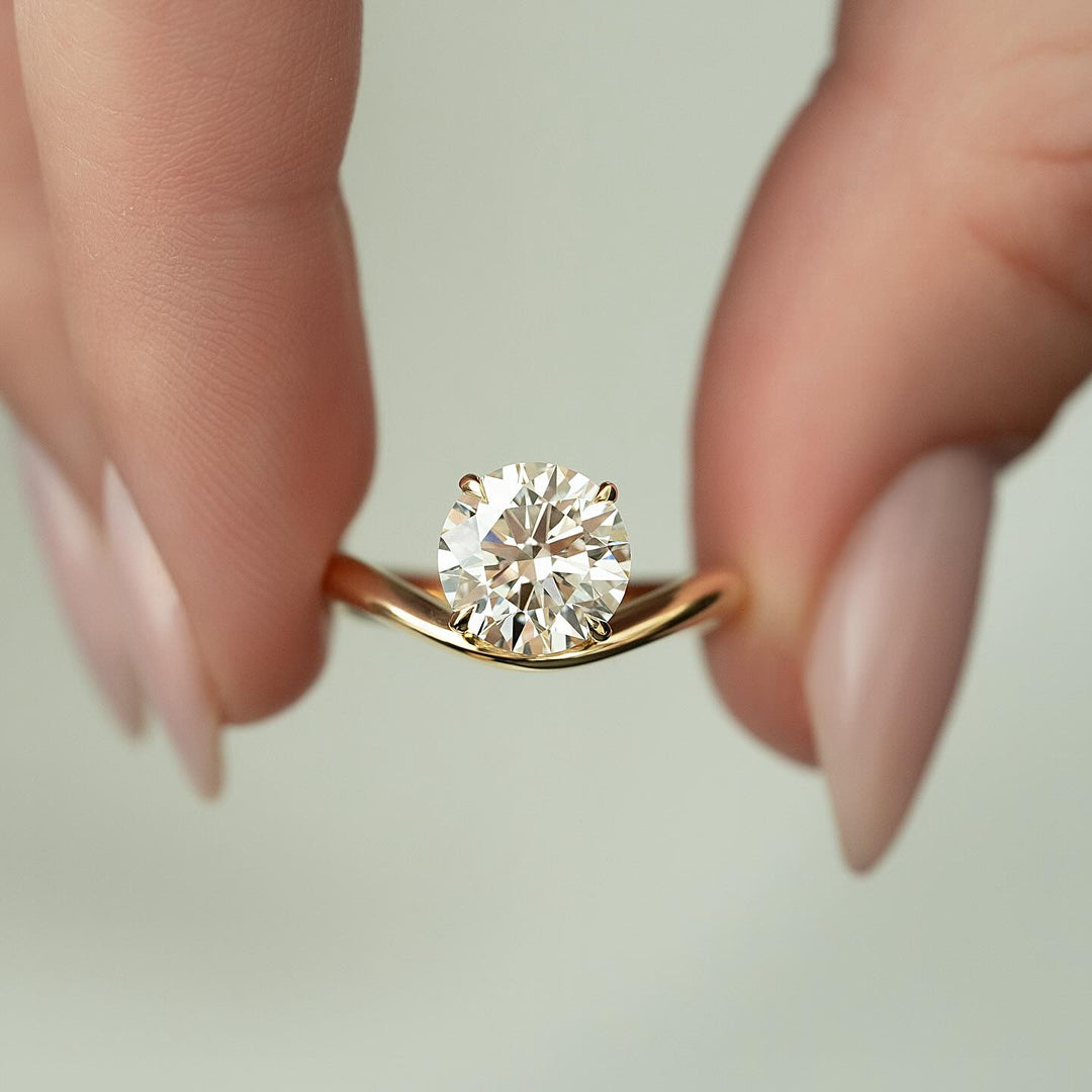 1.50 - 3.50 CT Round Lab Grown Diamond Unique Engagement Ring - Doozy Diamonds