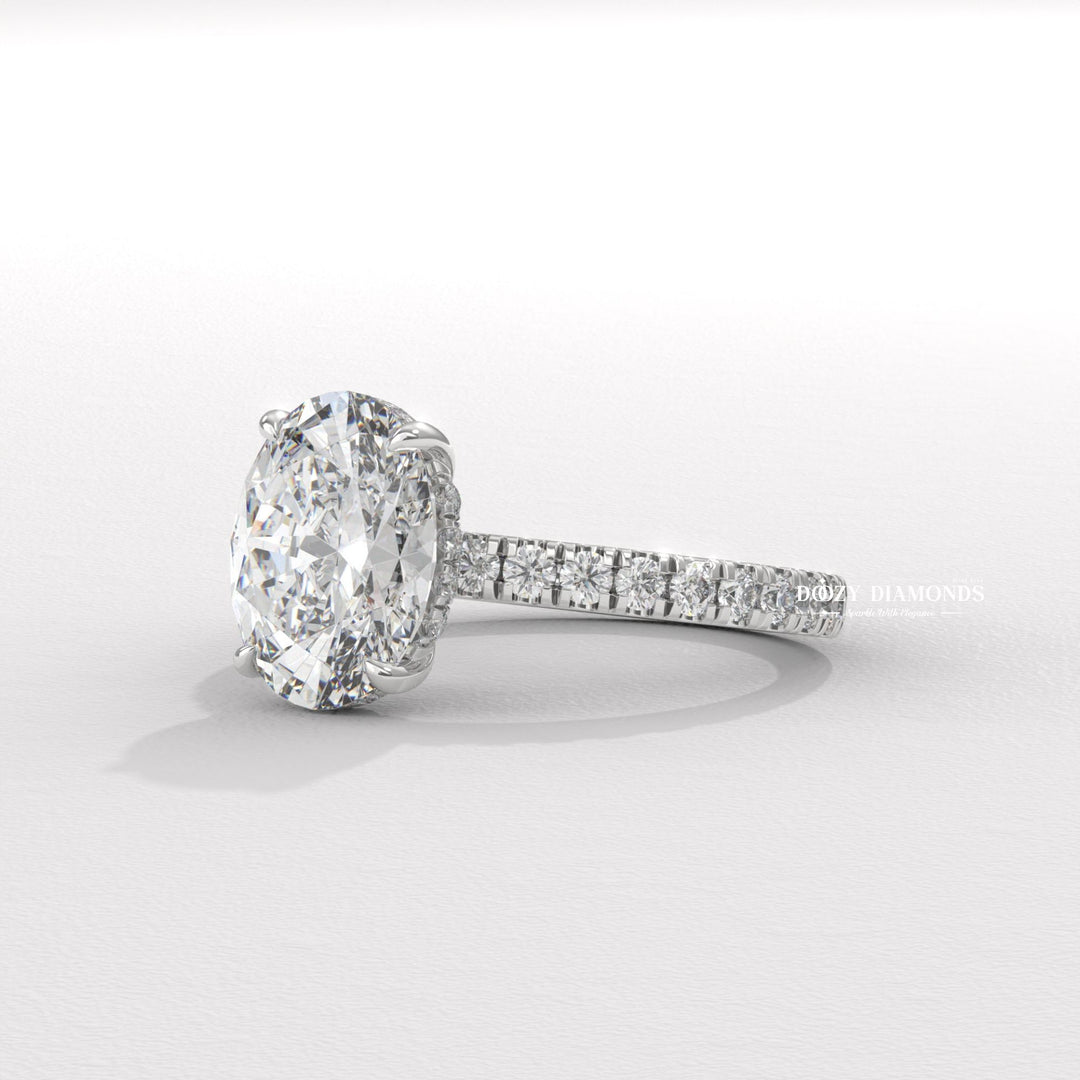 classic engagement ring, modern engagement ring, romantic proposal ring, oval center stone ring,
