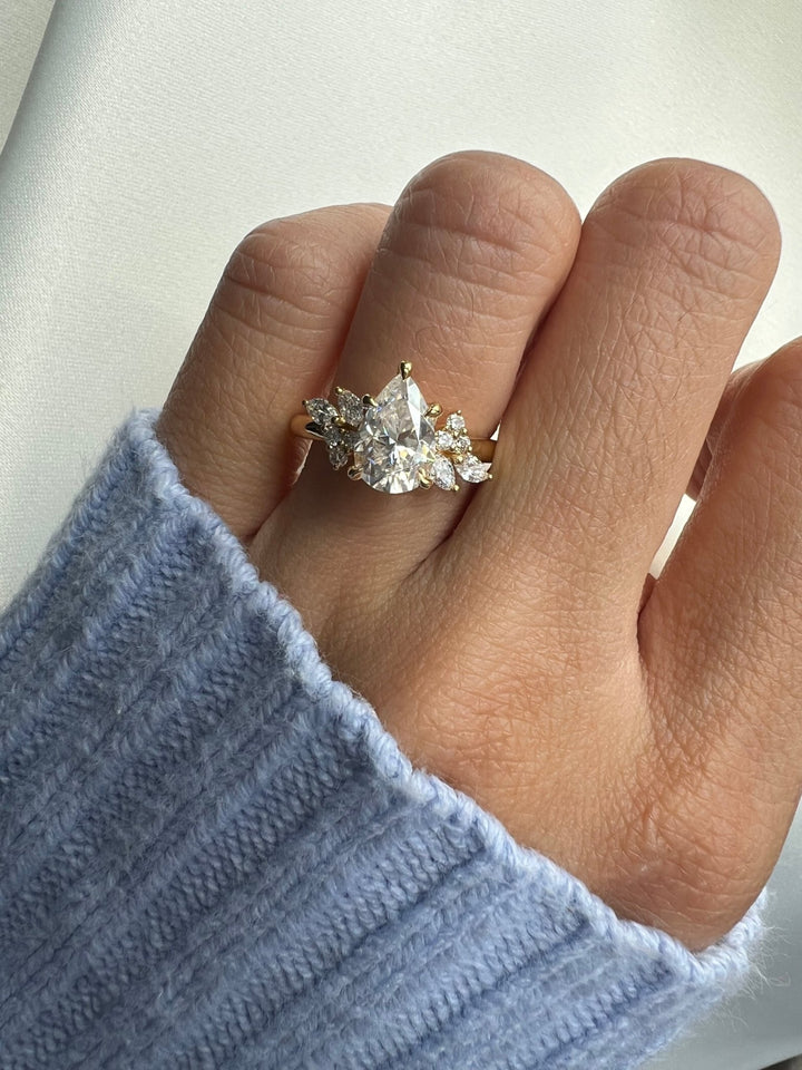 premium pear engagement ring.
