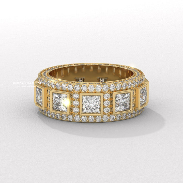 Round and princess cut diamond eternity band
Mixed cut lab diamond wedding band
Lab created diamond eternity ring
