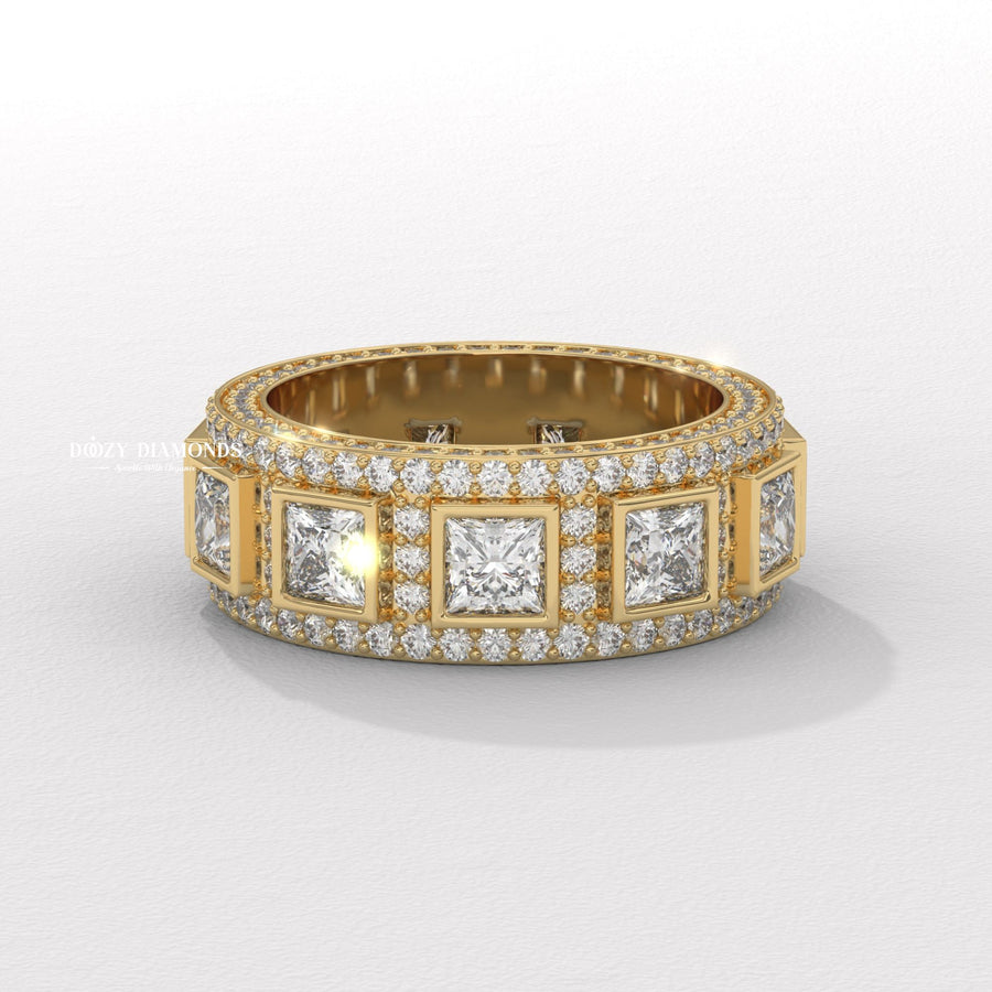 Round and princess cut diamond eternity band
Mixed cut lab diamond wedding band
Lab created diamond eternity ring