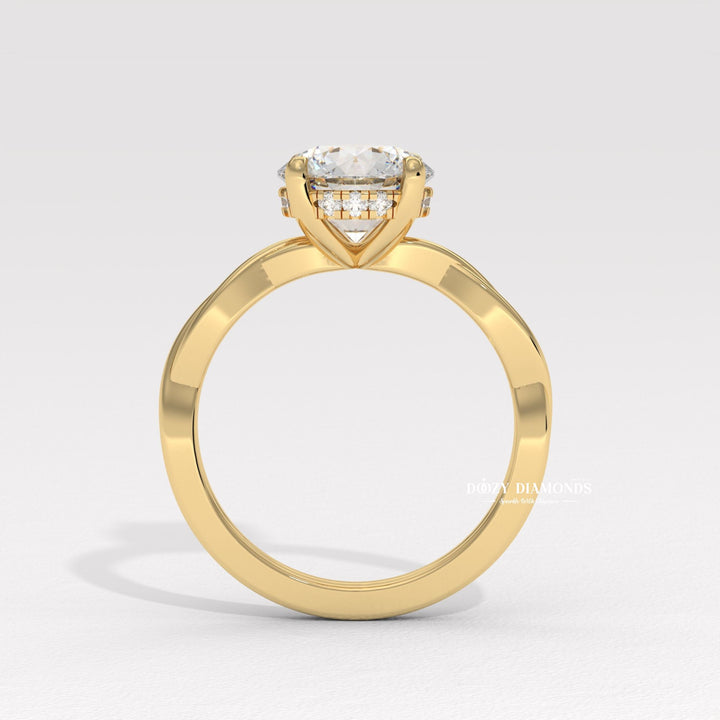 premium diamond ring, elegant engagement ring, timeless engagement ring, classic engagement ring, modern engagement ring, romantic proposal ring, round center stone ring, brilliant cut diamond ring, round solitaire ring, engagement jewelry, bridal accessories