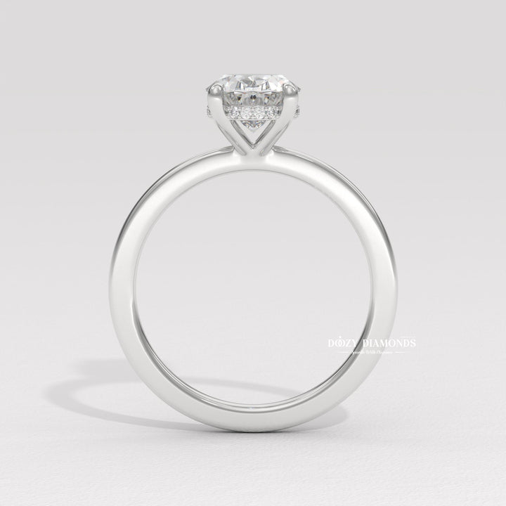 premium lab diamond ring, oval wedding ring,