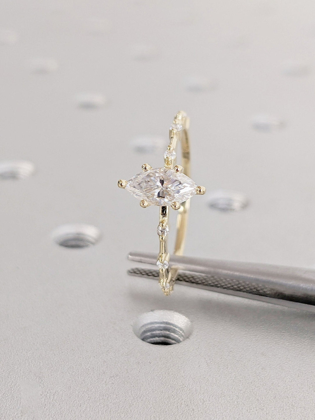 sparkling marquise bridal ring