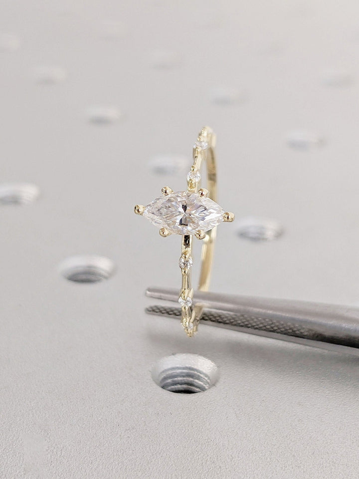 sparkling marquise bridal ring