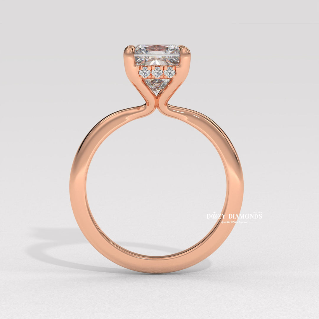 minimalist engagement ring, delicate diamond ring, stackable bridal ring, wedding band set, bridal set ring, certified diamond ring, near colorless diamond ring, VS clarity diamond ring, brilliant sparkle ring,