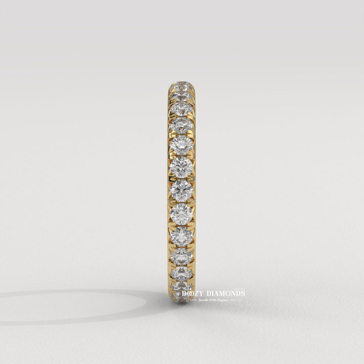 Round Lab Created Diamond Eternity Wedding Band for Women