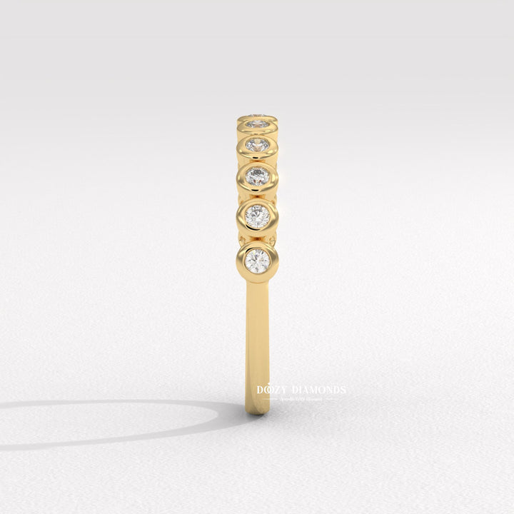 Round Lab Created Diamond Eternity Band, 2.0 MM Round Bezel Set Wedding Band