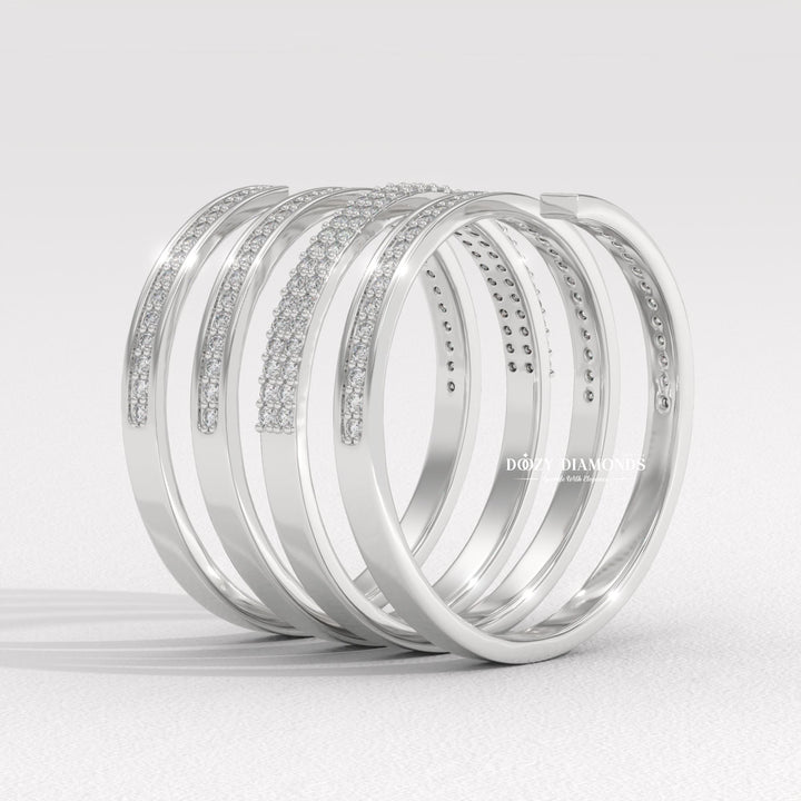 Round Diamond Spring Wedding Band - Lab Grown Diamond