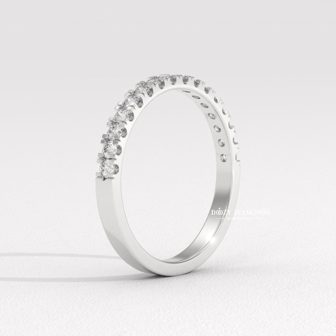 Round Lab Created Diamond Eternity Wedding Band for Women