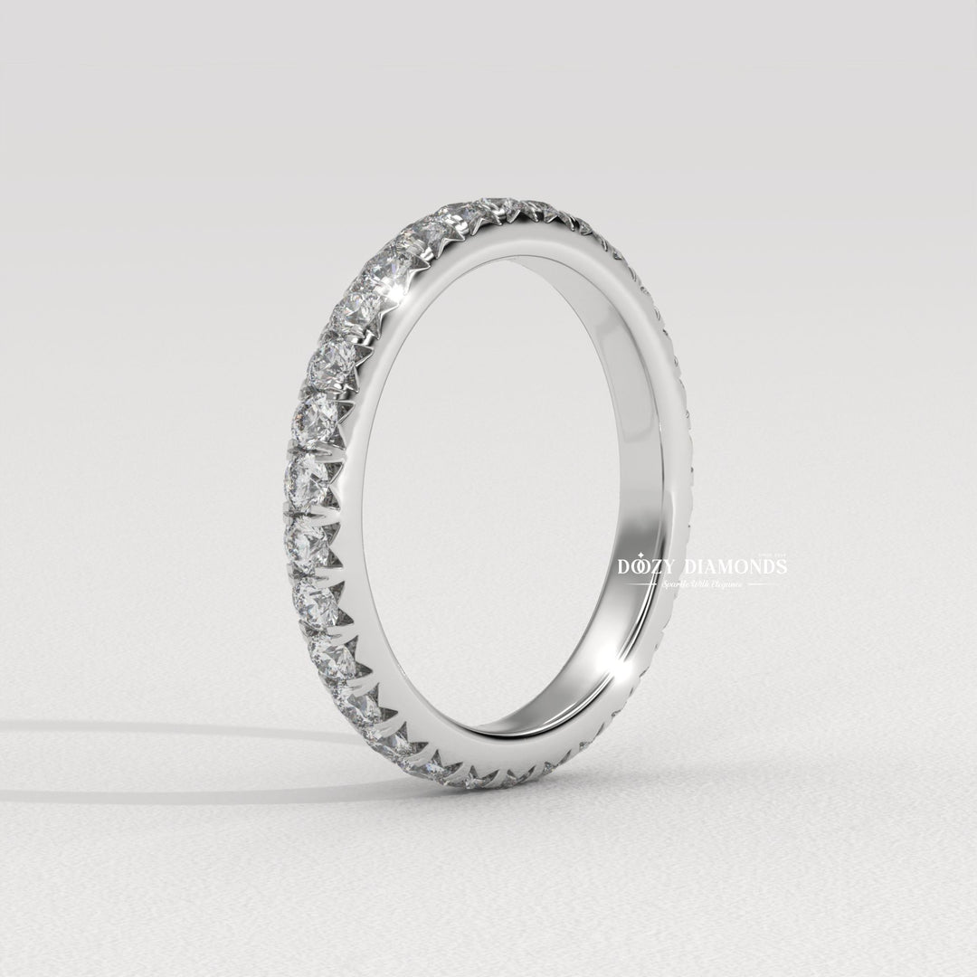 Round Lab Created Diamond Eternity Wedding Band for Women