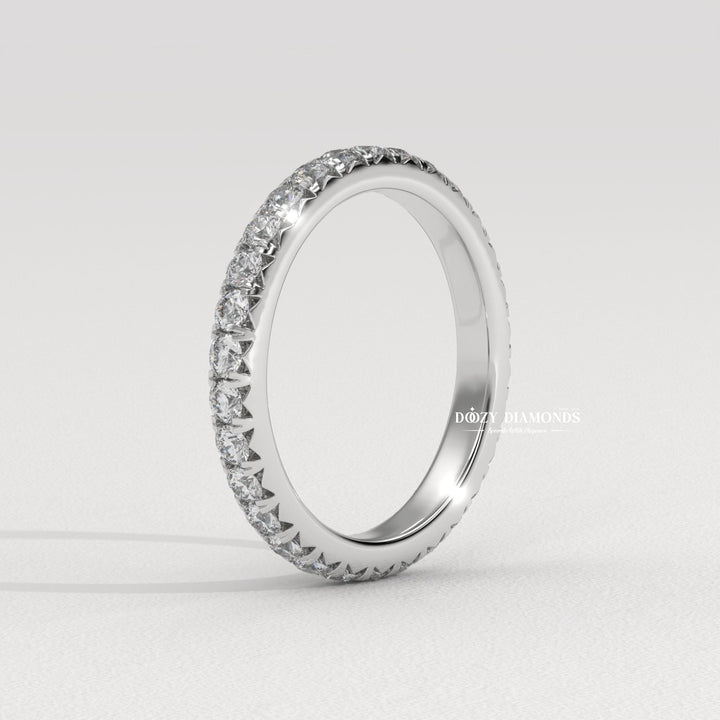 Round Lab Created Diamond Eternity Wedding Band for Women