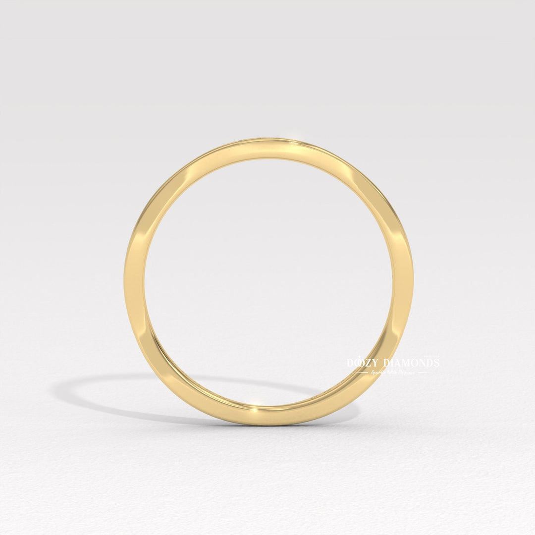 Round Lab Grown Tapered Pave Diamond Full Eternity Wedding Band
