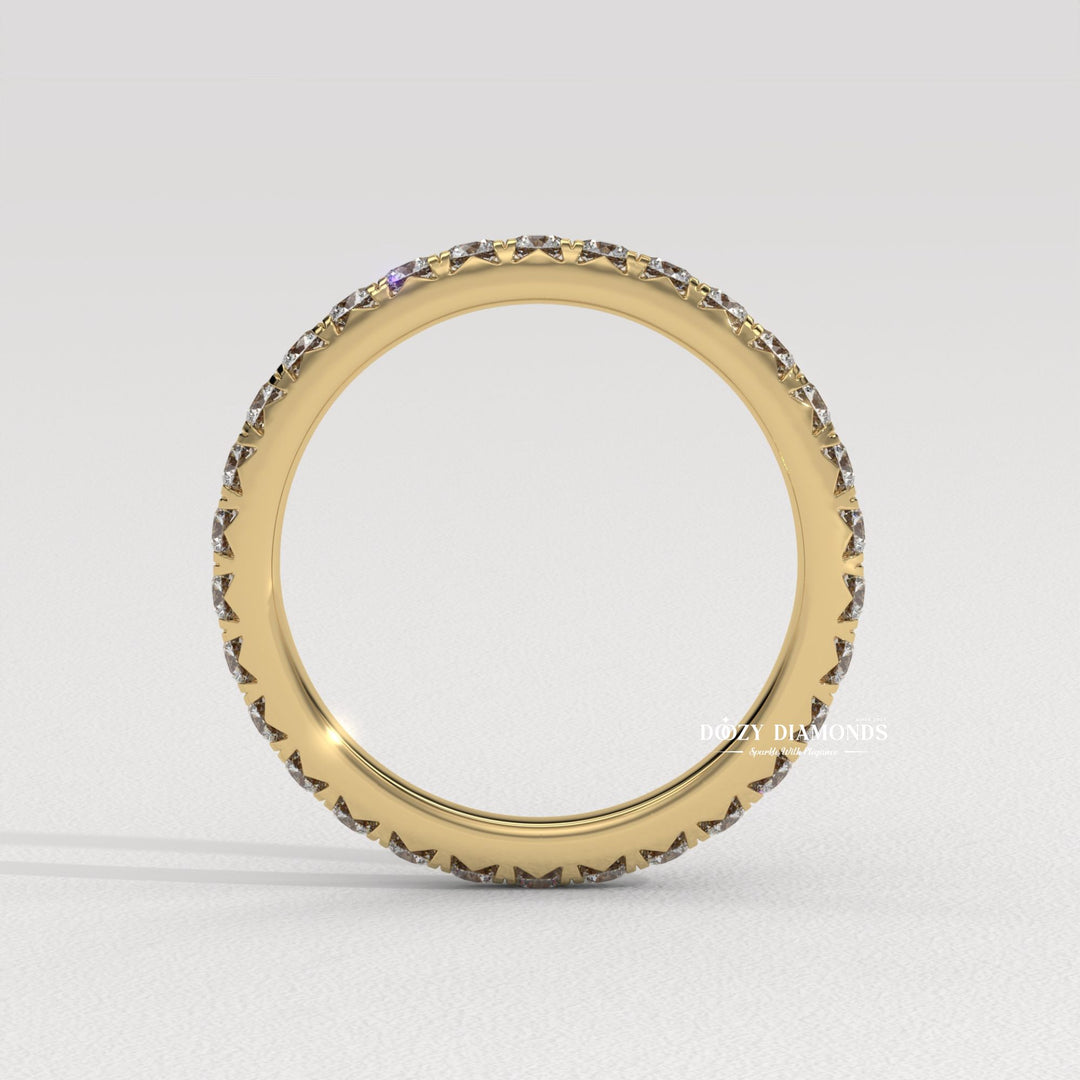 Round Lab Created Diamond Eternity Wedding Band for Women