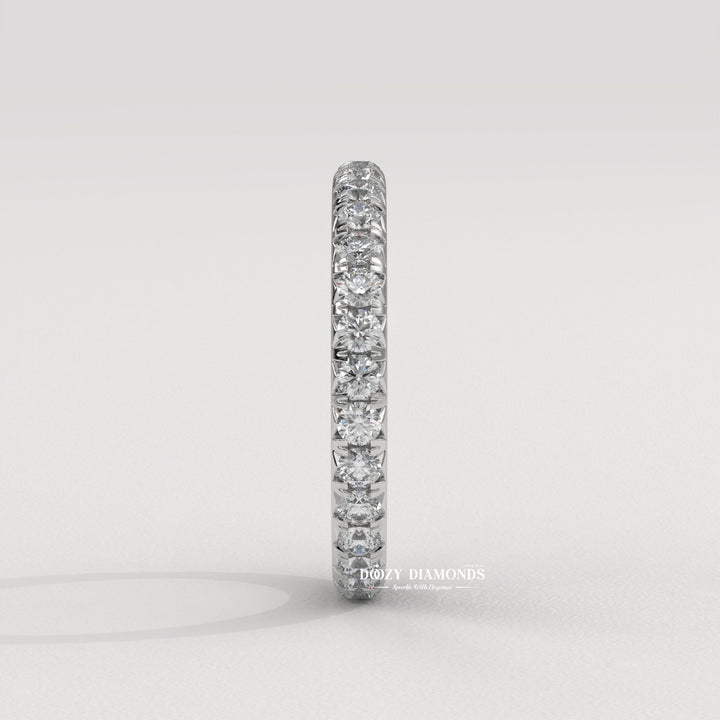 Round Lab Created Diamond Eternity Wedding Band for Women