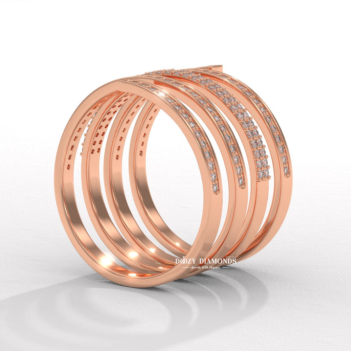 Round Diamond Spring Wedding Band - Lab Grown Diamond