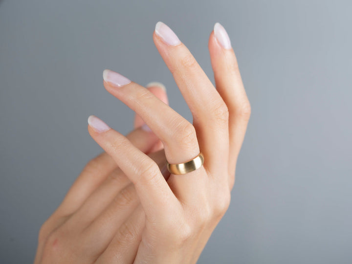 6.0mm Classic Dome Matte Brushed Wedding Band For Women