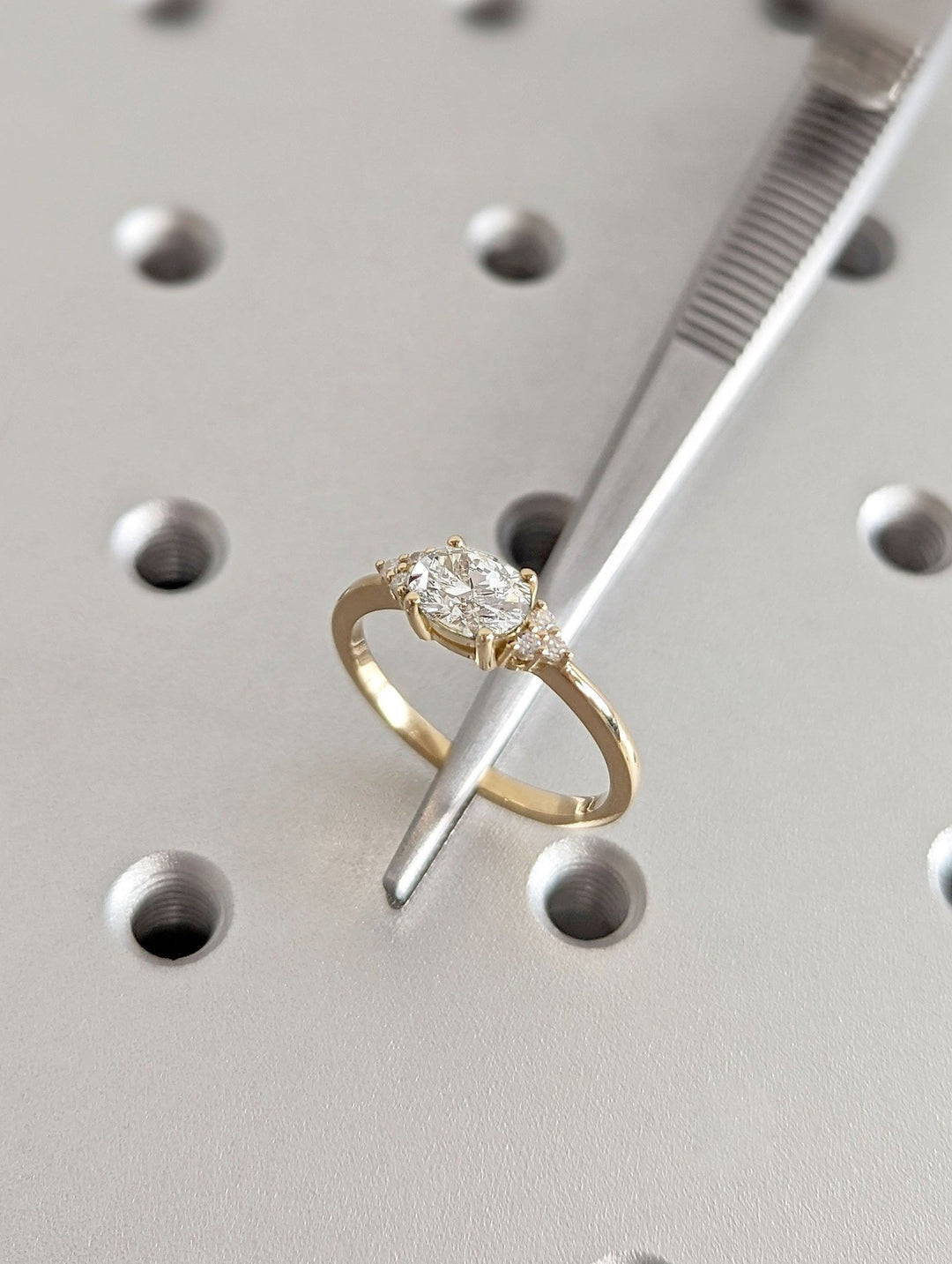 premium oval cluster diamond ring