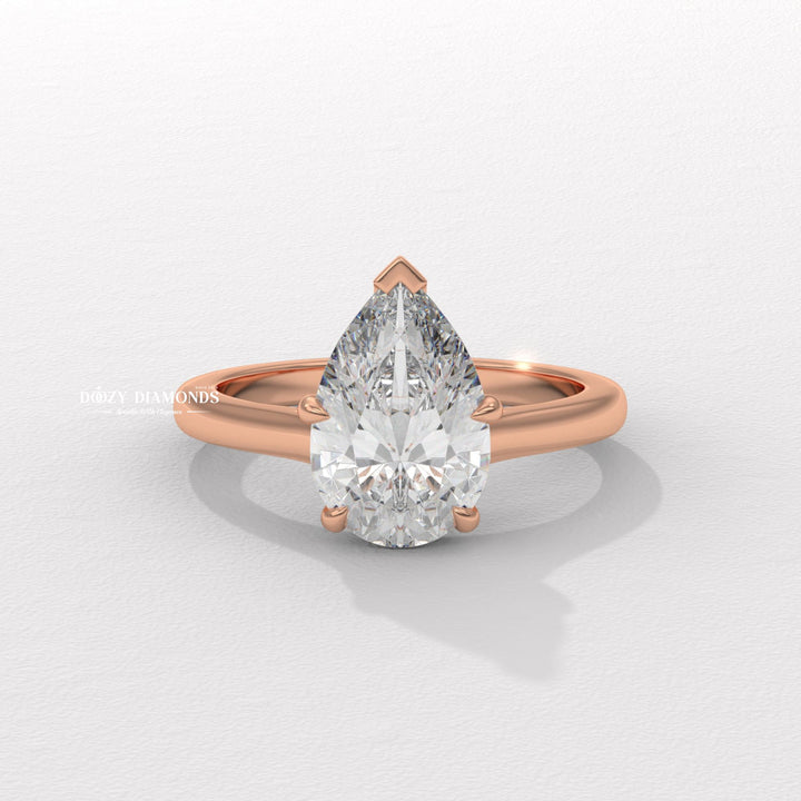 eco friendly engagement ring, conflict free diamond ring, luxury bridal accessory, engagement ring for bride, wedding jewelry for women, sparkling pear diamond, forever love ring,